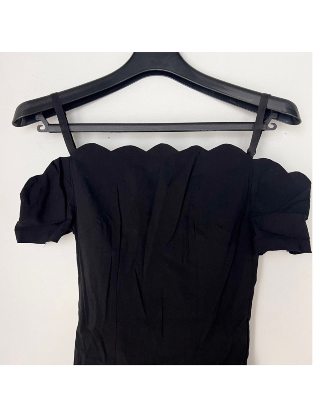 Black Off Shoulder Wiggle Dress Betty Page By Tatyana Sz XS PinUp Rockabilly - Picture 2 of 9